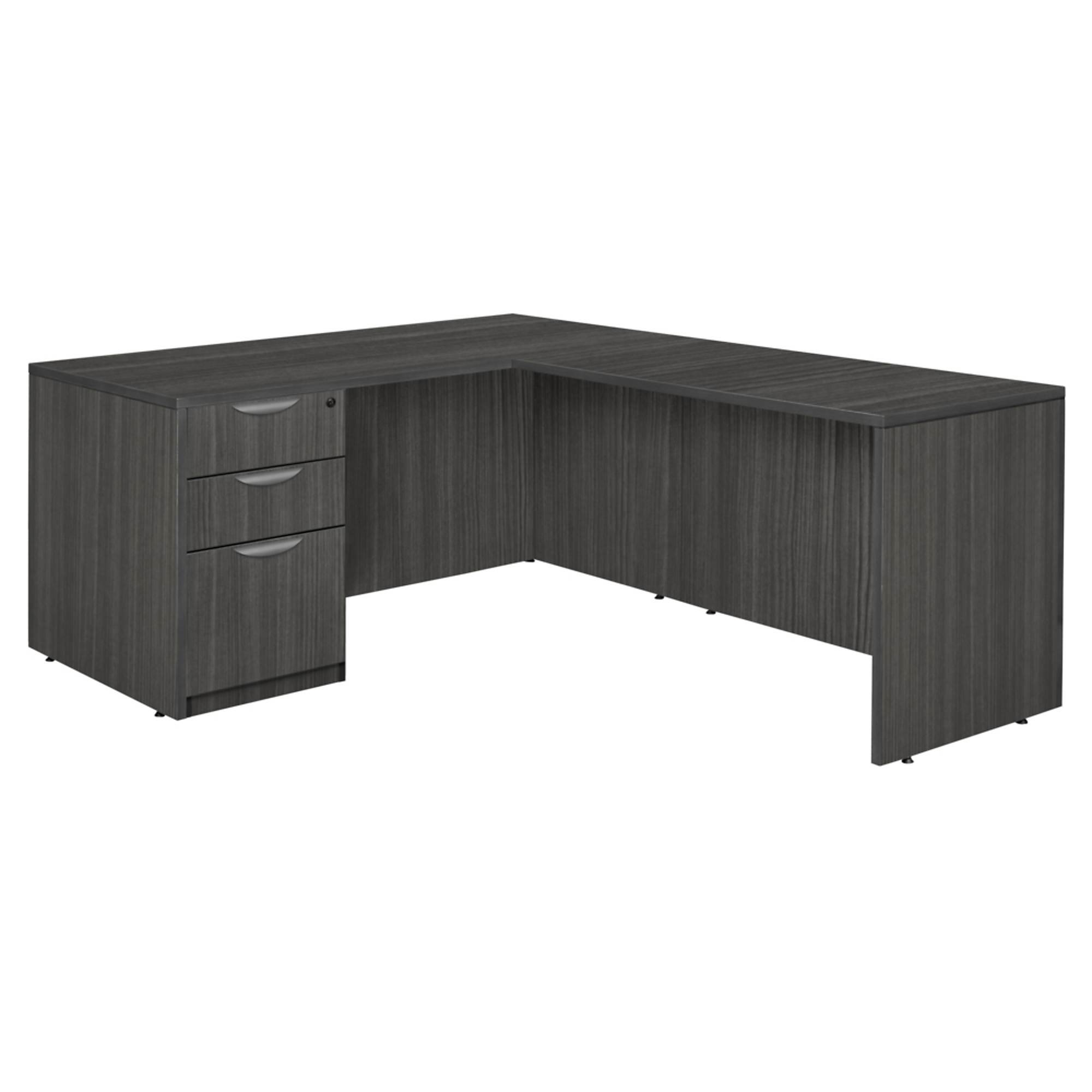 Regency Legacy L-Desk — 71in. x 82in., Single Full Pedestal Drawer Unit, Ash Grey, Model# LLDSPF713547AG